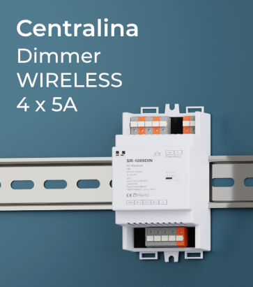 Centralina Ricevente 4 Canali x 5A - Per Telecomando e Smartphone - Barra DIN