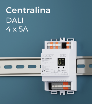Centralina DALI 4 Canali x 5A per Barra DIN - Indirizzo singolo