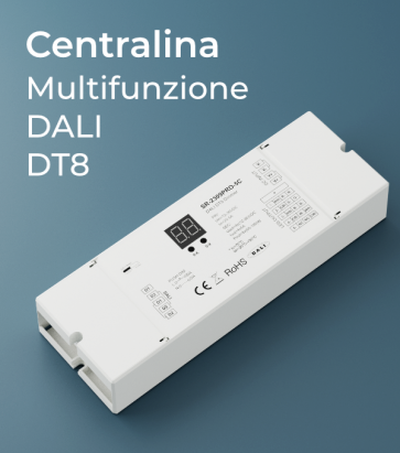 Centralina DALI DT8 - 5 Canali x 5A -  Per strisce Bianco Dinamico, RGB, RGBW