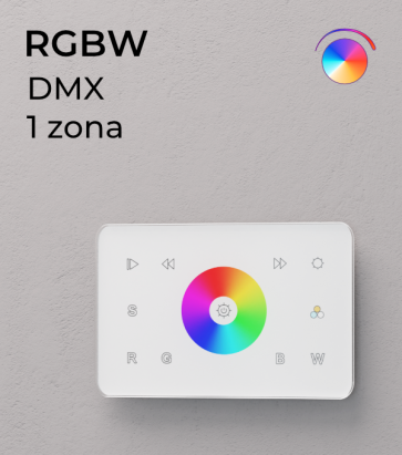 Controller RGBW Touch da Parete a 1 Zona DMX - per strisce LED - Bianco o Nero