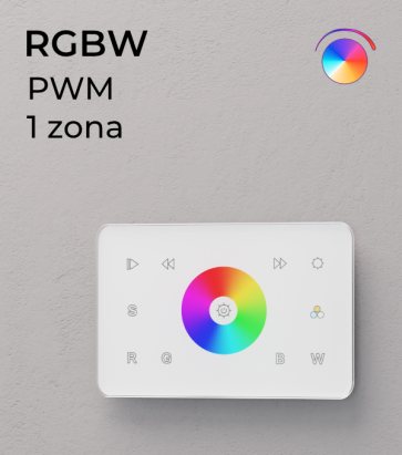 Controller RGBW Touch da Parete PWM 20 Amp - per strisce LED - Bianco o Nero