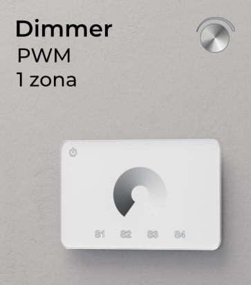 Dimmer Touch da Parete PWM 20 Amp - Per strisce LED - Bianco o Nero