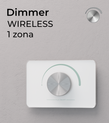 Dimmer Potenziometro da Parete Wireless - per strisce LED - Bianco o Nero