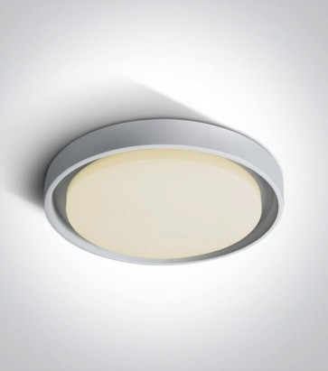 Plafoniera LED Tonda per interno ed esterno - Colore Bianco - 30W - Bianco Caldo 