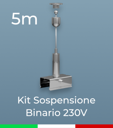 Kit Sospensione in acciaio per Binario - 5m