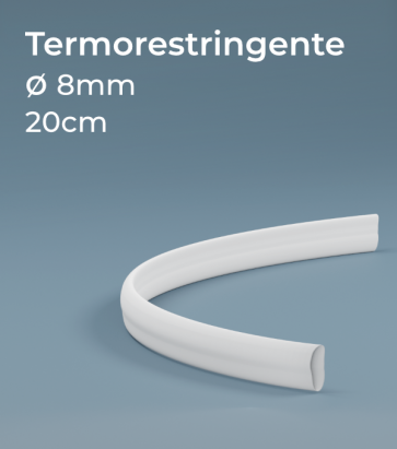 Termorestringente bianco 20 cm Ø8.0mm per Strisce LED con PCB 10mm