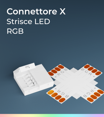 Connettore a X Strisce LED RGB con Clip in plastica