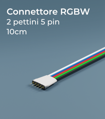 Prolunga RGBW 10cm con due Pettini 5 Pin