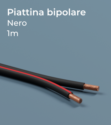 Cavo elettrico Piattina Bipolare al Metro - Colore Nero