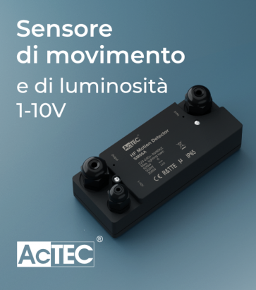 Sensore di Movimento e di Luminosità con Sistema di Controllo 1-10V - Resistente all'acqua IP67
