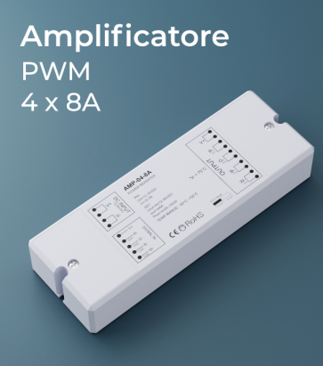 Amplificatore PWM 4Ch. x 8A  - Strisce LED
