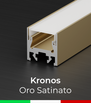 Profilo in Alluminio Piatto "Kronos" per Strisce LED - Oro Satinato