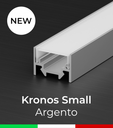 Profilo in Alluminio "Kronos Small" per Strisce LED - Anodizzato Argento