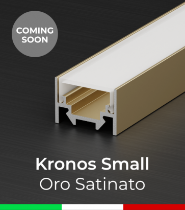 Profilo in Alluminio "Kronos Small" per Strisce LED - Oro Satinato