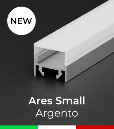 Profilo in Alluminio "Ares Small" per Strisce LED - Anodizzato Argento