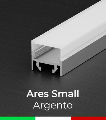 Profilo in Alluminio "Ares Small" per Strisce LED - Anodizzato Argento