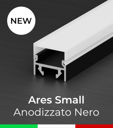 Profilo in Alluminio "Ares Small" per Strisce LED - Anodizzato Nero