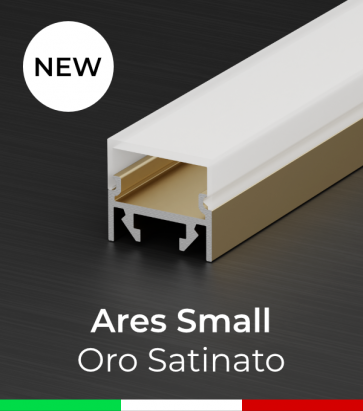 Profilo in Alluminio "Ares Small" per Strisce LED - Oro Satinato