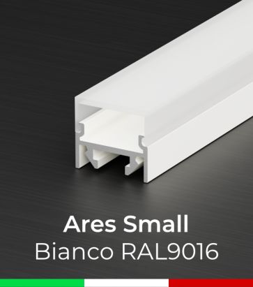 Profilo in Alluminio "Ares Small" per Strisce LED - Verniciato Bianco RAL9016