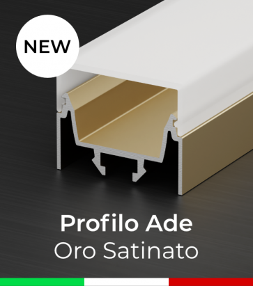 Profilo Piatto in Alluminio "Ade" per Strisce LED - Oro Satinato