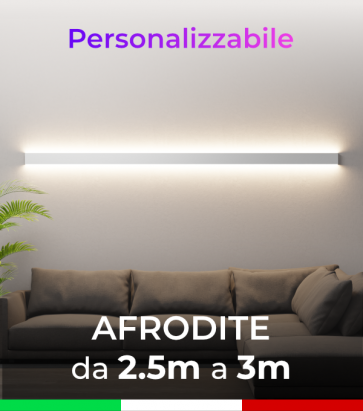 Lampada LED da parete Afrodite - Doppia Emissione di Luce - Da 250cm a 300cm - Personalizzabile - Dimmerabile