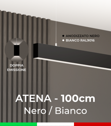 SUPER OFFERTA! Lampada LED da sospensione Atena - Doppia Emissione di Luce - Alimentatore Incluso - 100cm - 50W 