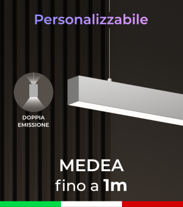 Lampada LED da sospensione Medea - Doppia Emissione di Luce - Fino a 100cm - Personalizzabile - Dimmerabile