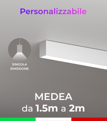 Lampada LED Medea - Singola Emissione di Luce - Da 150cm a 200cm - Personalizzabile - Dimmerabile