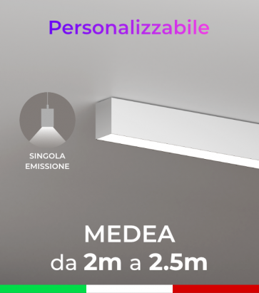 Lampada LED Medea - Singola Emissione di Luce - Da 200cm a 250cm - Personalizzabile - Dimmerabile