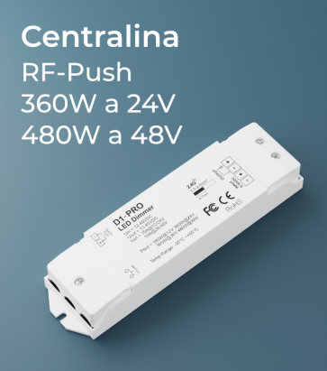 Centralina 1 canale - RF e Push Button - 12-48VDC