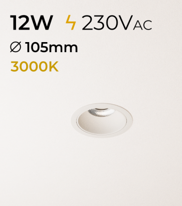 Faretto Tondo da incasso 12W - Colore Bianco - 3000K
