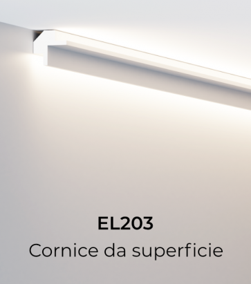 Cornice per LED ELENI LIGHTING EL203 - Profilo Angolare con Luce Bi-Direzionale per Angolo tra Soffitto e Parete