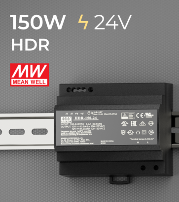Alimentatore Meanwell HDR-150-24 - 150W - Barra DIN