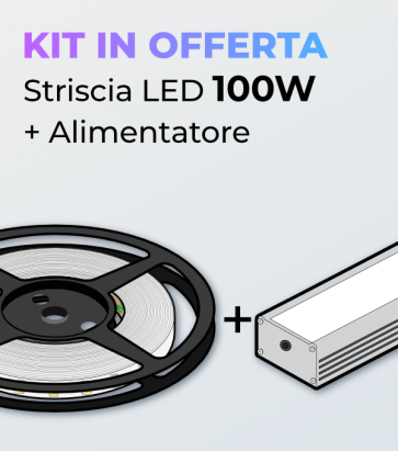 Kit Striscia LED ECO 2835 120led/m 100W + Alimentatore