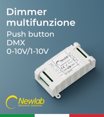 Dimmer Newlab L412 - Pulsante, 0-10V, 1-10V, Potenziometro, DMX