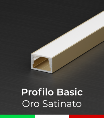 Profilo in Alluminio "Basic" Lineare per Strisce LED -  Oro Satinato