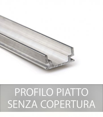 Profilo Piatto in Alluminio per strisce LED - Senza Copertura - 2 Metri