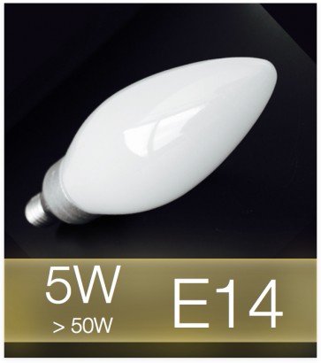 Lampadina LED E14 4W(50W) Vetro MILK - Bianco CALDO