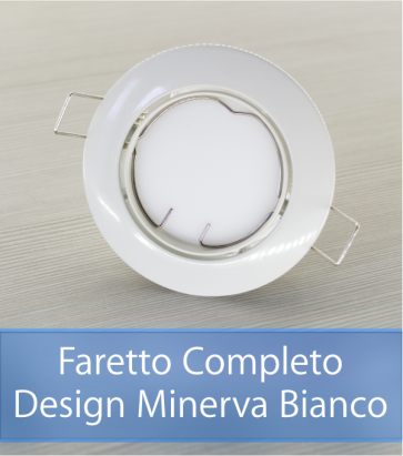 Faretto completo Bianco con PCB SAMSUNG 9W - Design MINERVA - Dimmerabile - Made In Italy