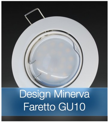 Corpo Faretto Bianco con Faretto LED GU10 5W - Design MINERVA