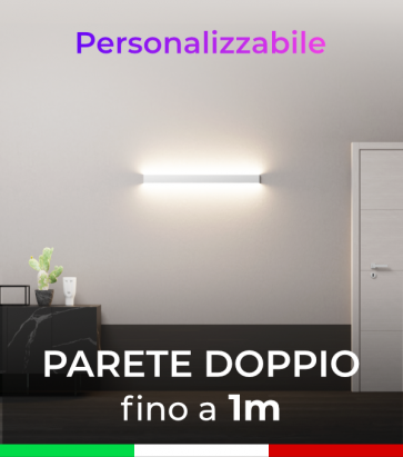 Lampada LED Parete Doppio - Fino a 100cm - Personalizzabile - Dimmerabile - 24V