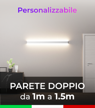 Lampada LED Parete Doppio - Da 100cm a 150cm - Personalizzabile - Dimmerabile - 24V