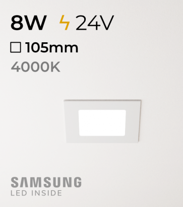 Faretto da Incasso Quadrato Slim 8W BIANCO NATURALE - Downlight - LED Samsung