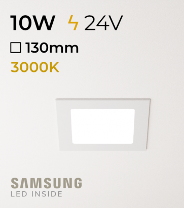 Faretto da Incasso Quadrato Slim 10W BIANCO CALDO - Downlight - LED Samsung