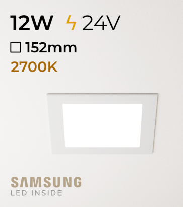 Faretto da Incasso Quadrato Slim 12W LUCE CALDA - Downlight - LED Samsung