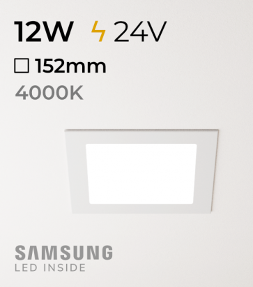Faretto da Incasso Quadrato Slim 12W BIANCO NATURALE - Downlight - LED Samsung