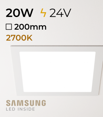 Faretto da Incasso Quadrato Slim 20W LUCE CALDA - Downlight - LED Samsung