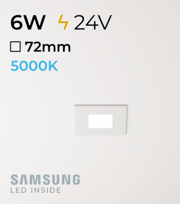 Faretto da Incasso Quadrato Slim 6W BIANCO FREDDO - Downlight - LED Samsung
