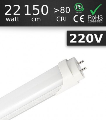 Tubo LED T8 1500mm 22W Chip SMD2835 - Bianco NATURALE