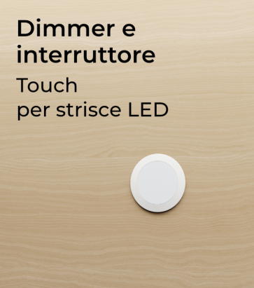 Dimmer e Interruttore Touch Esterno per Strisce LED - Nero